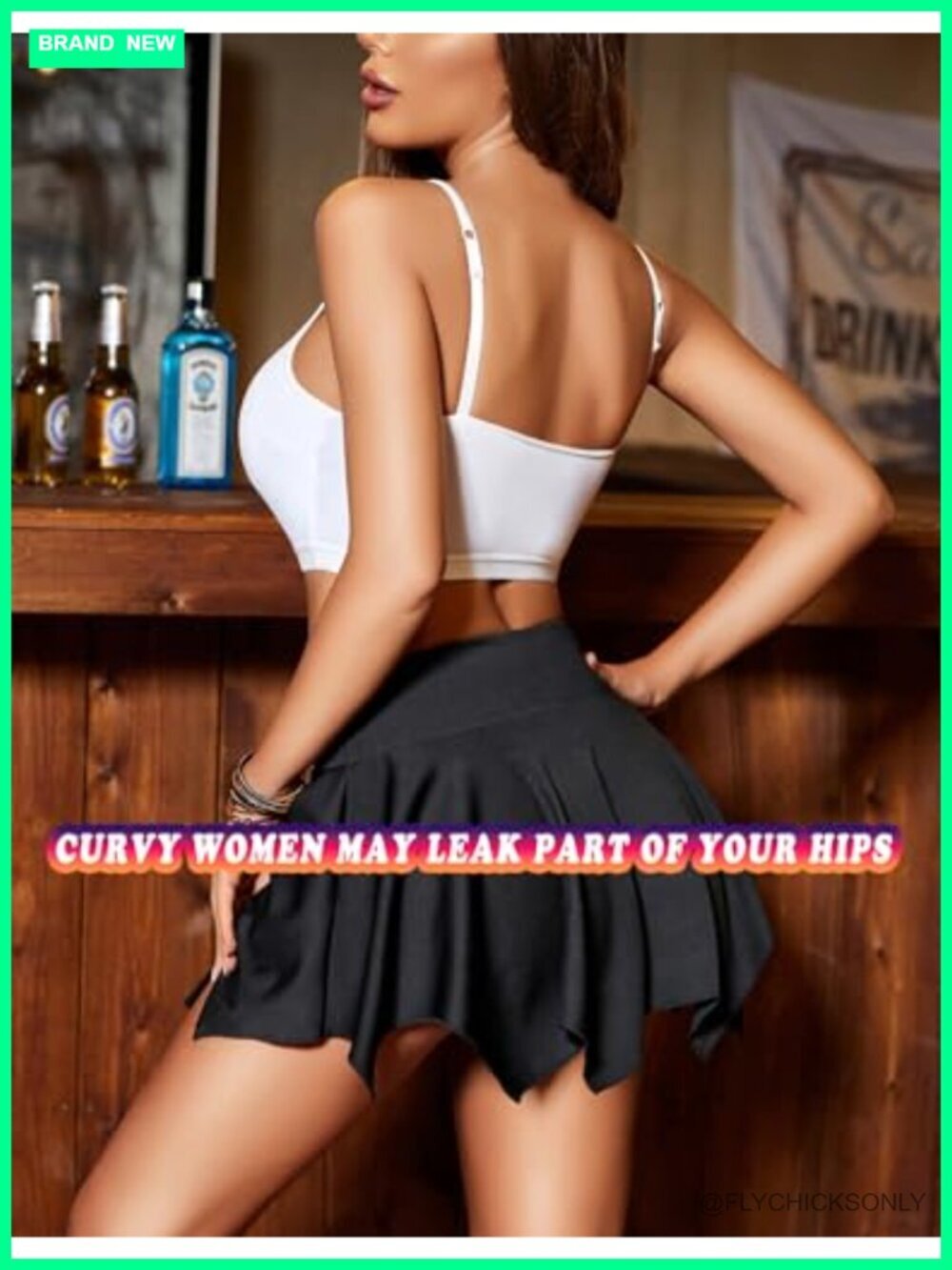 Flowy Pleated Mini Skirt with Elastic Waistband Very Short - Picture 3 of 6